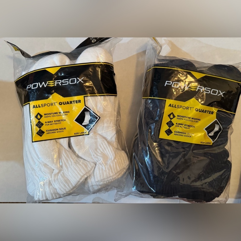 PowerSox Men's Cushion Quarter Socks, 12-Pack x2